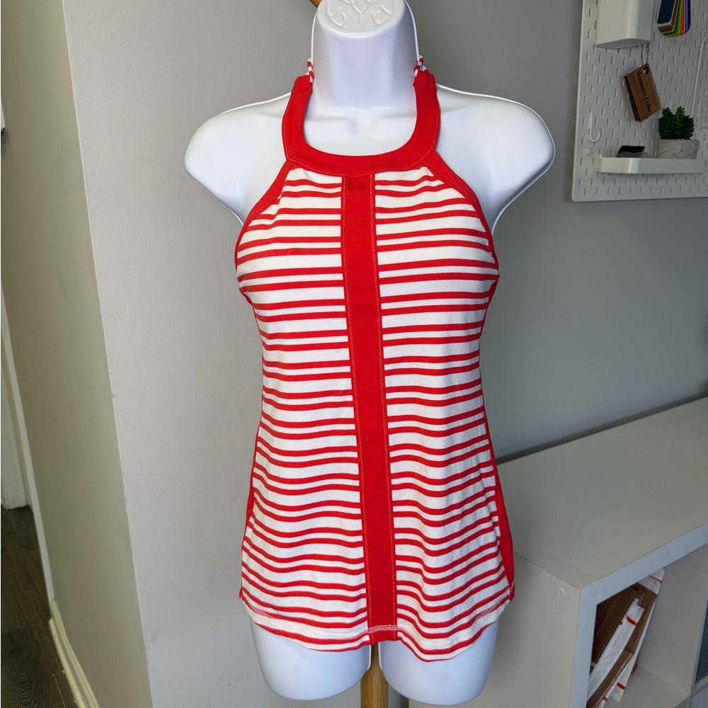 lululemon athletica Red and White Striped Racerback Tank - Picture 7 of 8